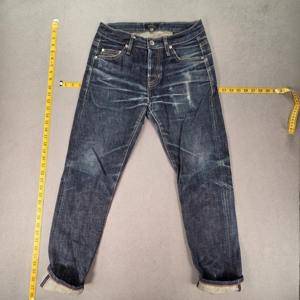 Selvedge‎ Jeans Mens 28x27 Indigo Blue Whiskers Honeycomb Raw Heavy Denim